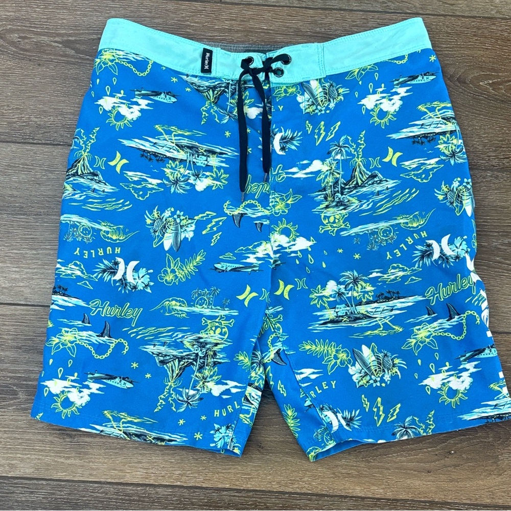 Hurley Tropical Print Swim Trunks